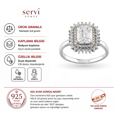 Servi 925 Ayar Gümüş Aura Baget Yüzük
