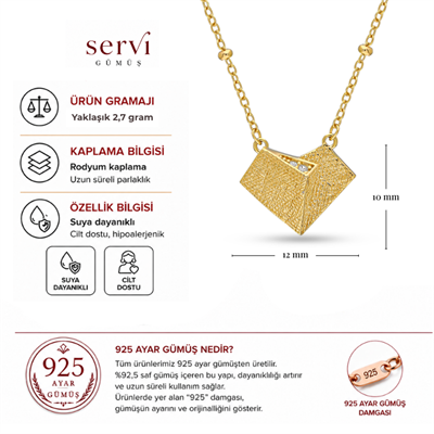 Servi 925 Ayar Gümüş Love Letter Kolye