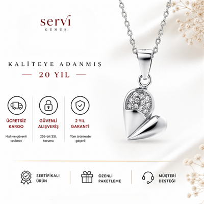 Servi 925 Ayar Gümüş Pure Heart Kolye