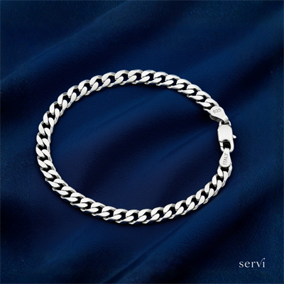 Servi 925 Ayar Gümüş 5 mm 19 cm İtalyan Zincir Bileklik