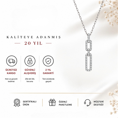 Servi 925 Ayar Gümüş Chain Glow Ataç Kolye