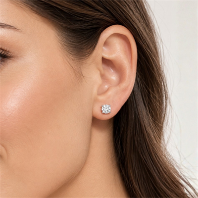 Servi 925 Ayar Gümüş Diamond Glow 6 mm Zirkon Taşlı Tektaş Küpe