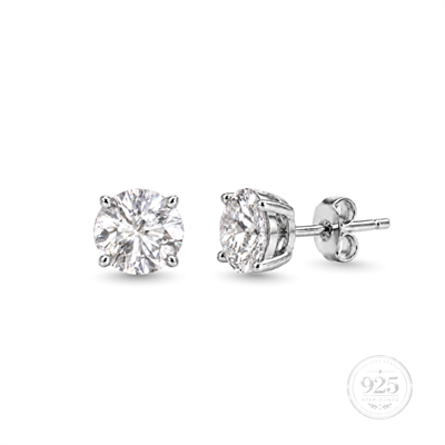 Servi 925 Ayar Gümüş Diamond Glow 6 mm Zirkon Taşlı Tektaş Küpe