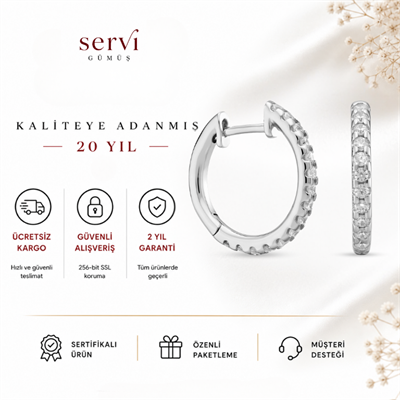 Servi 925 Ayar Gümüş Elise Küpe