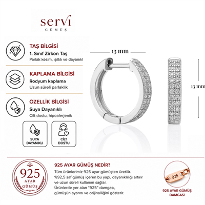 Servi 925 Ayar Gümüş Estelle Küpe