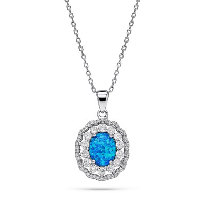 Servi 925 Ayar Gümüş Fiore Opal Kolye