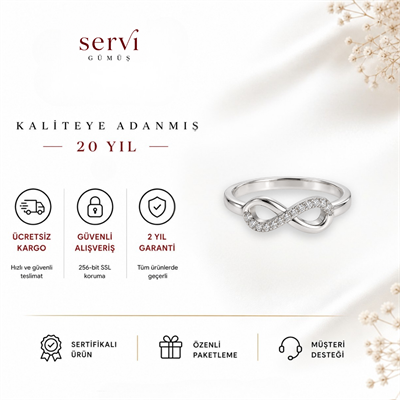 Servi 925 Ayar Gümüş Işıltılı Sonsuzluk Figürlü Yüzük