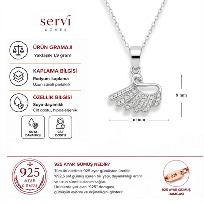 Servi 925 Ayar Gümüş Isolde Kolye