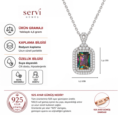 Servi 925 Ayar Gümüş Mystic Royal Baget Taşlı Kolye