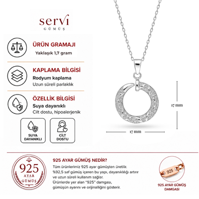 Servi 925 Ayar Gümüş Nail Shine Kolye