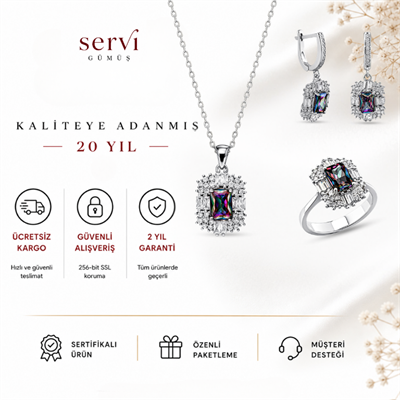 Servi 925 Ayar Gümüş Radiant Baget Set
