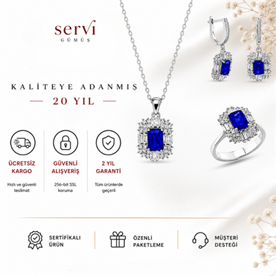 Servi 925 Ayar Gümüş Radiant Baget Set