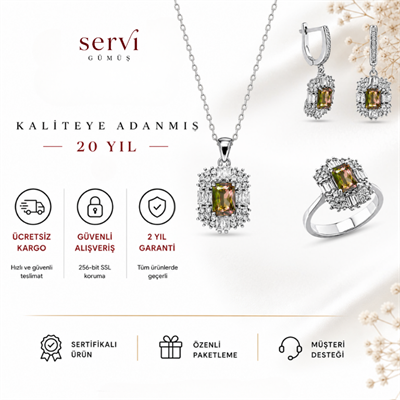 Servi 925 Ayar Gümüş Radiant Baget Set