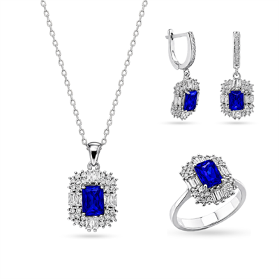Servi 925 Ayar Gümüş Radiant Baget Set