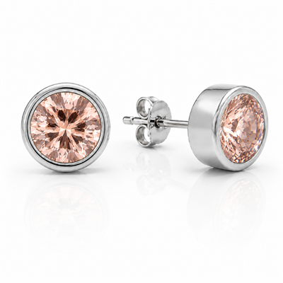 Servi 925 Ayar Gümüş Rosa 7 mm Tektaş Küpe