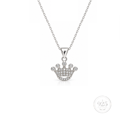 Servi 925 Ayar Gümüş Royal Crown Taç Kolye