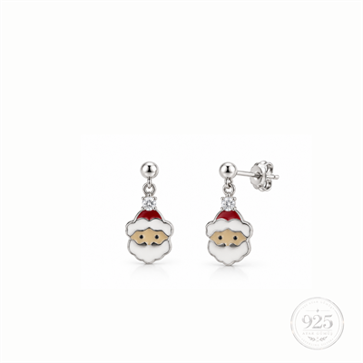 Servi 925 Ayar Gümüş Santa Charm Noel Baba Figürlü Küpe