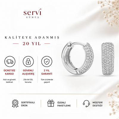 Servi 925 Ayar Gümüş Stella Küpe