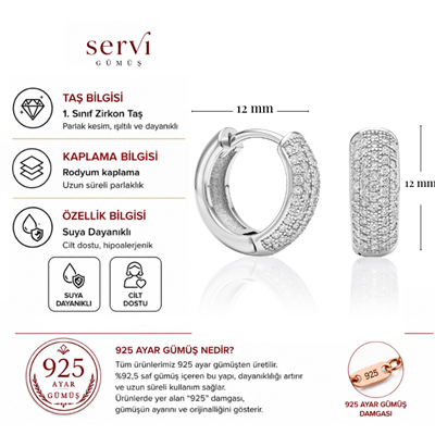 Servi 925 Ayar Gümüş Stella Küpe