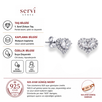 Servi 925 Ayar Gümüş Valentina Küpe