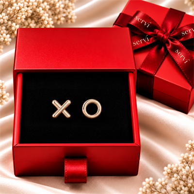 Servi 925 Ayar Gümüş XOXO Rose Küpe