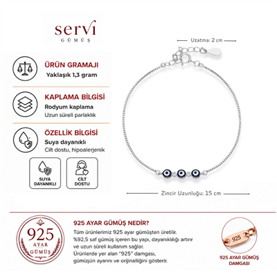 Servi 925 Ayar Iris Trio Bileklik