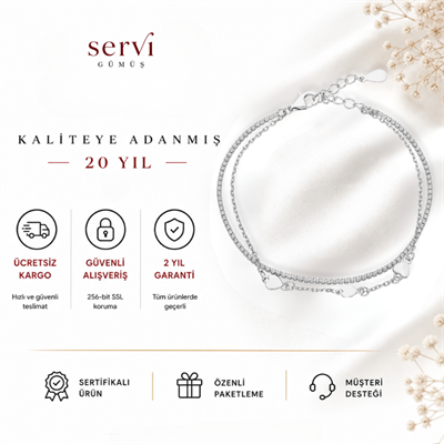 Servi 925 Ayar Love Chain Bileklik