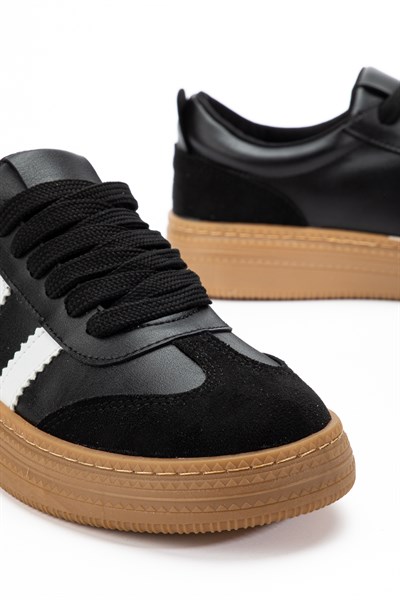 Vera Siyah Kadın Kalın Taban Sneaker