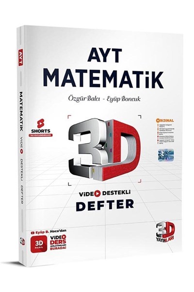 3D YAYINLARI AYT MATEMATİK VİDEO DERS DEFTERİ