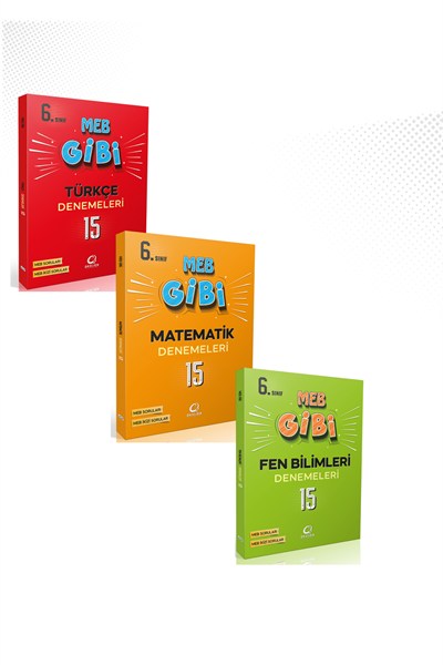 6. Sınıf Türkçe, Matematik, Fen Bilimleri Branş Deneme (3 Kitap)
