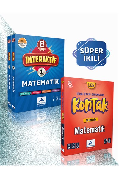 8. Sınıf Matematik İnteraktif Soru Bankası & Kontak 32+4 Branş Deneme(2Kitap)