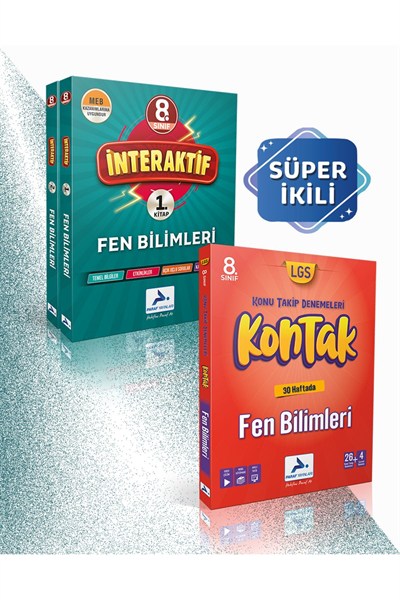 8. Sınıf Fen Bilimleri İnteraktif Soru Bankası & Kontak 32+4 Branş Deneme(2Kitap)