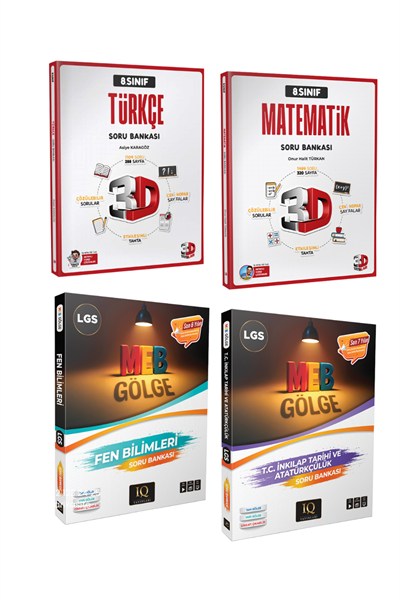 8. Sınıf Türkçe, Matematik, Fen Bilimleri, T.C İnkılap Soru Bankası (4 Kitap)