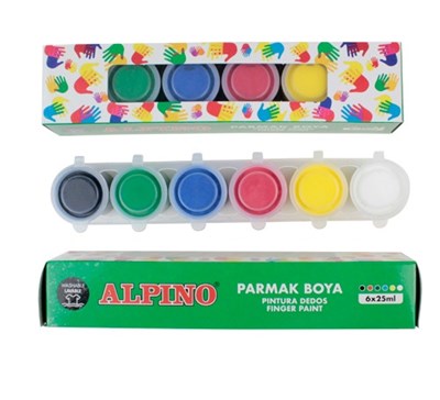 Alpino DD-030106 Parmak Boyası 6 Renk x 25 ml