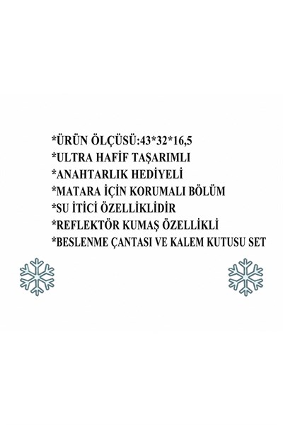 Color Bags B85 3lü Set Okul Çantası  (Mavi)
