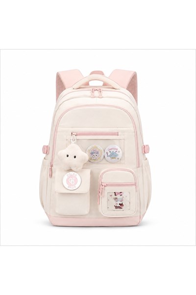 Color Bags B87 3lü Set Okul Çantası  (Pembe Krem)
