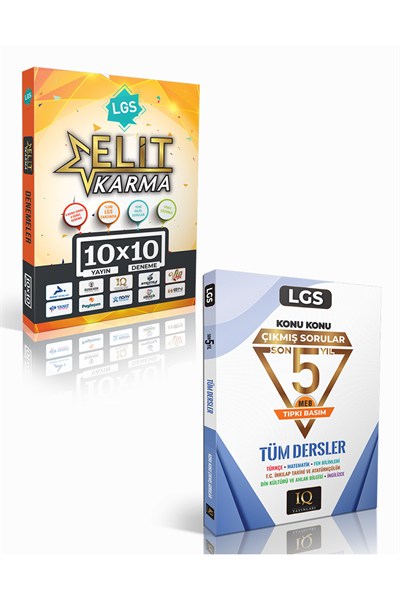 Elit Karma LGS 10lu Genel Deneme & Son 5 Yıl Çıkmış Sorular (2 Kitap)