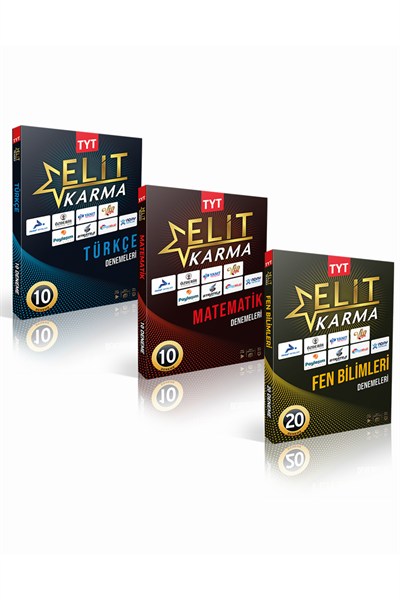Elit Karma Tyt Türkçe, Matematik, Fen Bilimleri Branş Deneme (3 Kitap)