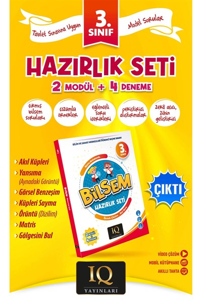 IQ Yayınları 3. Sınıf Bilsem Hazırlık Seti+ Problem Kitabı Hediyeli