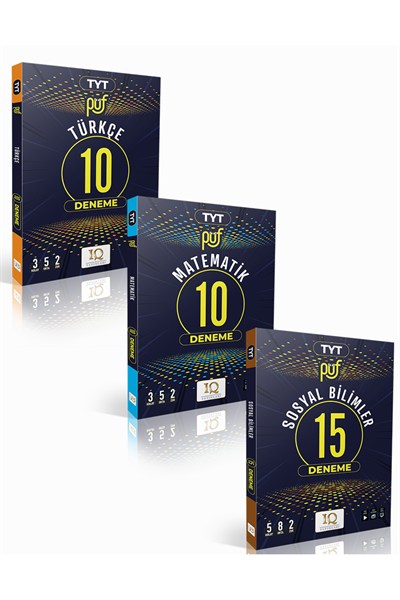 IQ Yayınları Püf Tyt Türkçe, Matematik, Sosyal Bilimler Branş Deneme (3 Kitap)