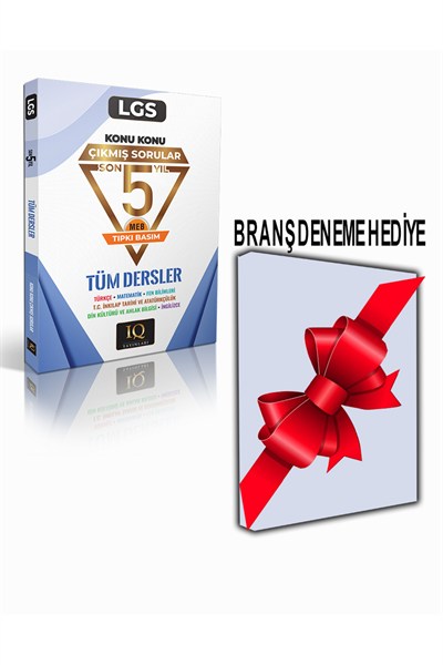 IQ Yayınları Son 5 Yıl Çıkmış Sorular Branş Denemesi Hediye