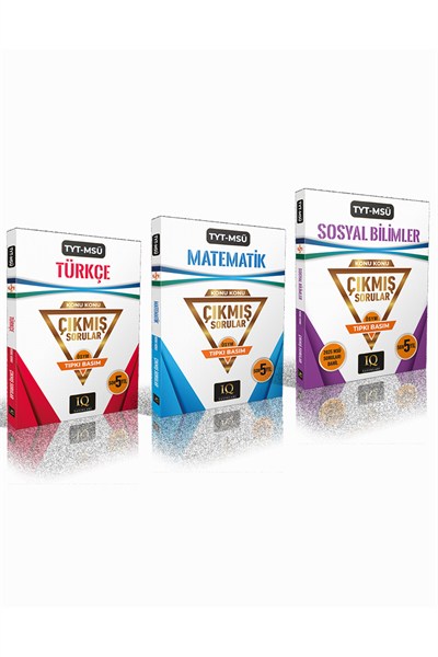 IQ Yayınları TYT & MSÜ Türkçe, Matematik, Sosyal Bilgiler Son 5 Yıl Çıkmış Sorular (3 Kitap)