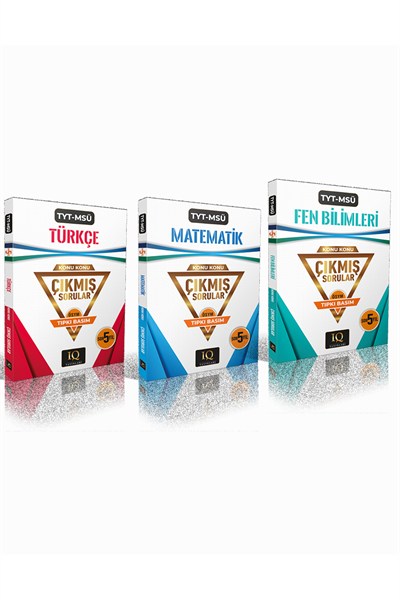 IQ Yayınları TYT&MSÜ Türkçe, Matematik, Fen Bilimleri Son 5 Yıl Çıkmış Sorular(3 Kitap)