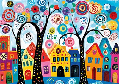 KS Games Candy Tree Town Adult Puzzle 500 Parça 34x48 cm
