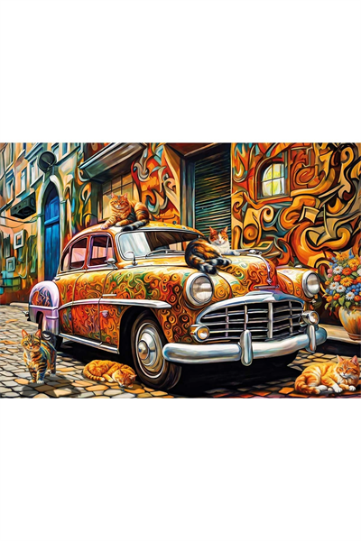 KS Games Cats of the Car Adult Puzzle 500 Parça 34x48 cm