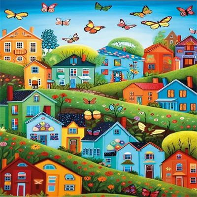 KS Games Village With Butterflies Adult Puzzle 500 Parça 34x48 cm