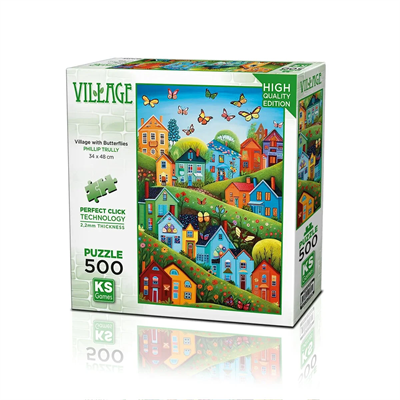 KS Games Village With Butterflies Adult Puzzle 500 Parça 34x48 cm
