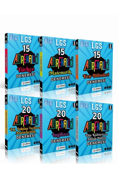 LGS Türkçe, Matematik, Fen, T.C İnkılap, Din, İngilizce Branş Deneme(6 Kitap)