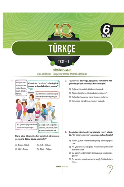 Paraf 6. Sınıf Iq Tüm Dersler Soru Kütüphanesi Yeni