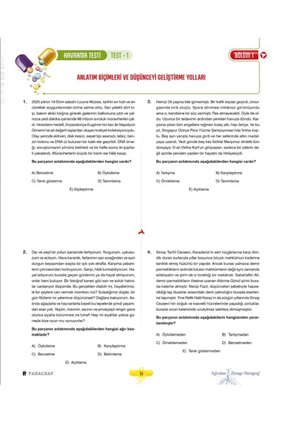 PARAF AKADEMİ TYT P12 PARAGRAF SORU BANKASI ENES AVCI TÜRKÇE DOKTORUNUZ